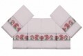 Set 6 prosoape 30x50 cm, 100% bumbac, Saheser,Bordürlü Beyaz  Kırmızı Mantar