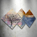 Set 4 tablouri decorative, 4MDF63398908, MDF, Imprimat UV, Multicolor
