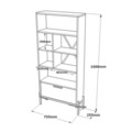 Corp biblioteca, Locelso, VS4, 75.5x160.8x44.5 cm, Maro / Gri / Antracit