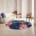 Covor, Kece-Fr68, 80x80cm, Albastru navy
