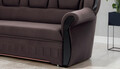 Coltar extensibil stanga 3 locuri ELTAP, L-003, Lord, 243x180x112 cm, lemn/poliester, maro inchis/negru