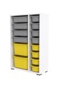 Dulap multifunctional, Estella, Rine 2D4K8U, Alb / Gri / Galben