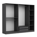 Dulap pentru haine, Minerva, Kale 210, 225x210x52 cm, PAL, Antracit