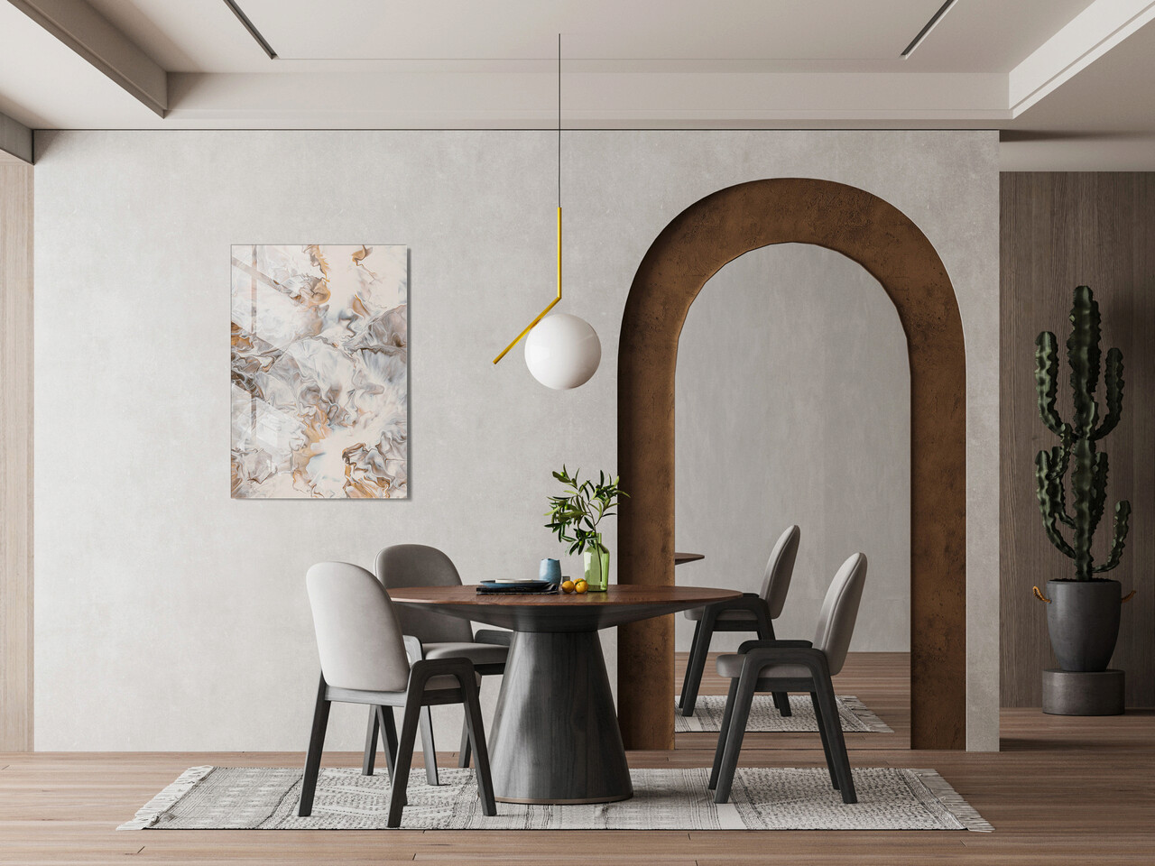 Tablou decorativ, 1488, Sticla temperata, 50 x 70 cm, Multicolor - 1 | YEO