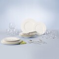 Set de masa 36 piese, Villeroy & Boch, Wonderful World 4 Friends, portelan, sticla cristal, inox