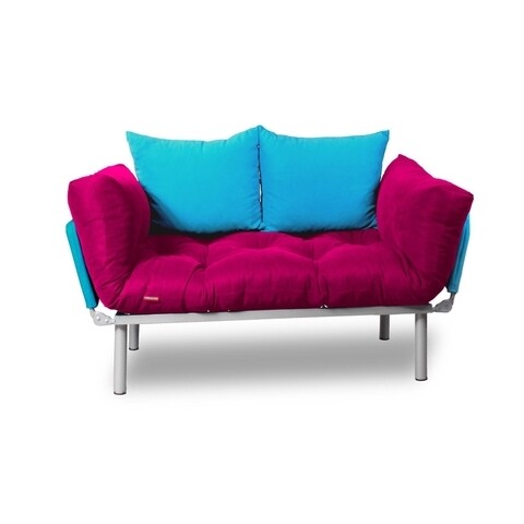 Canapea extensibila Gauge Concept, Pink Turquoise, 2 locuri, 190×70 cm, fier/poliester Gauge Concept
