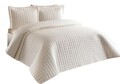 Set cuvertura de pat dubla 3 piese, Estiva - Cream, Dowry World, Bumbac