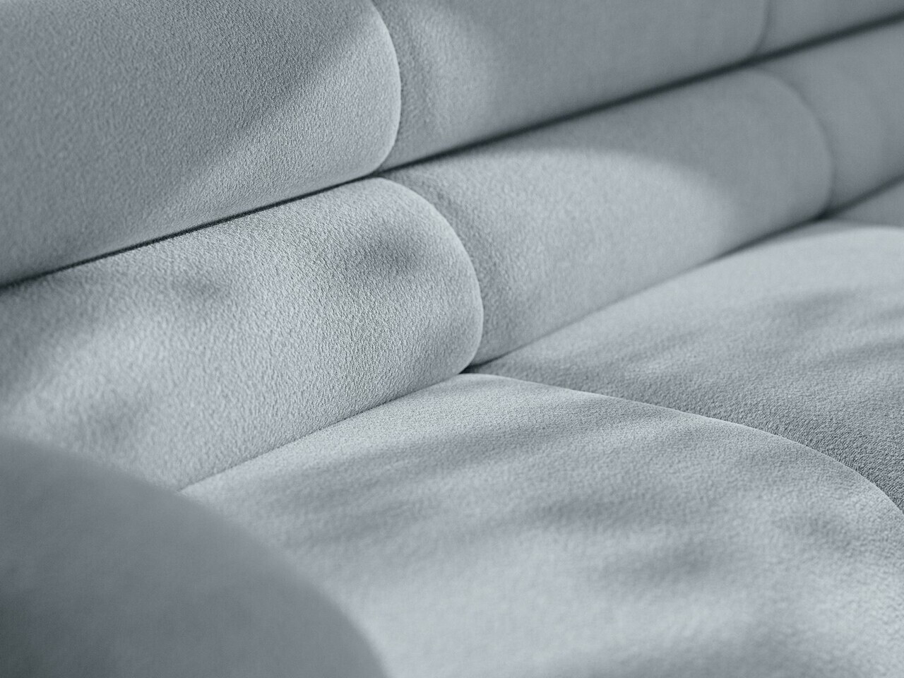 Canapea 3 locuri, Neo, Micadoni Home, 220x100x83 cm, tesatura Boucle, albastru deschis — imaginea 3