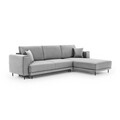 Coltar extensibil dreapta 4 locuri ELTAP, RT-03NU, Dalia, 289x190x95 cm, lemn/poliester, gri deschis