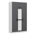 Dulap pentru haine, Minerva, Minar 235, 135x235x52 cm, PAL, Antracit/Alb