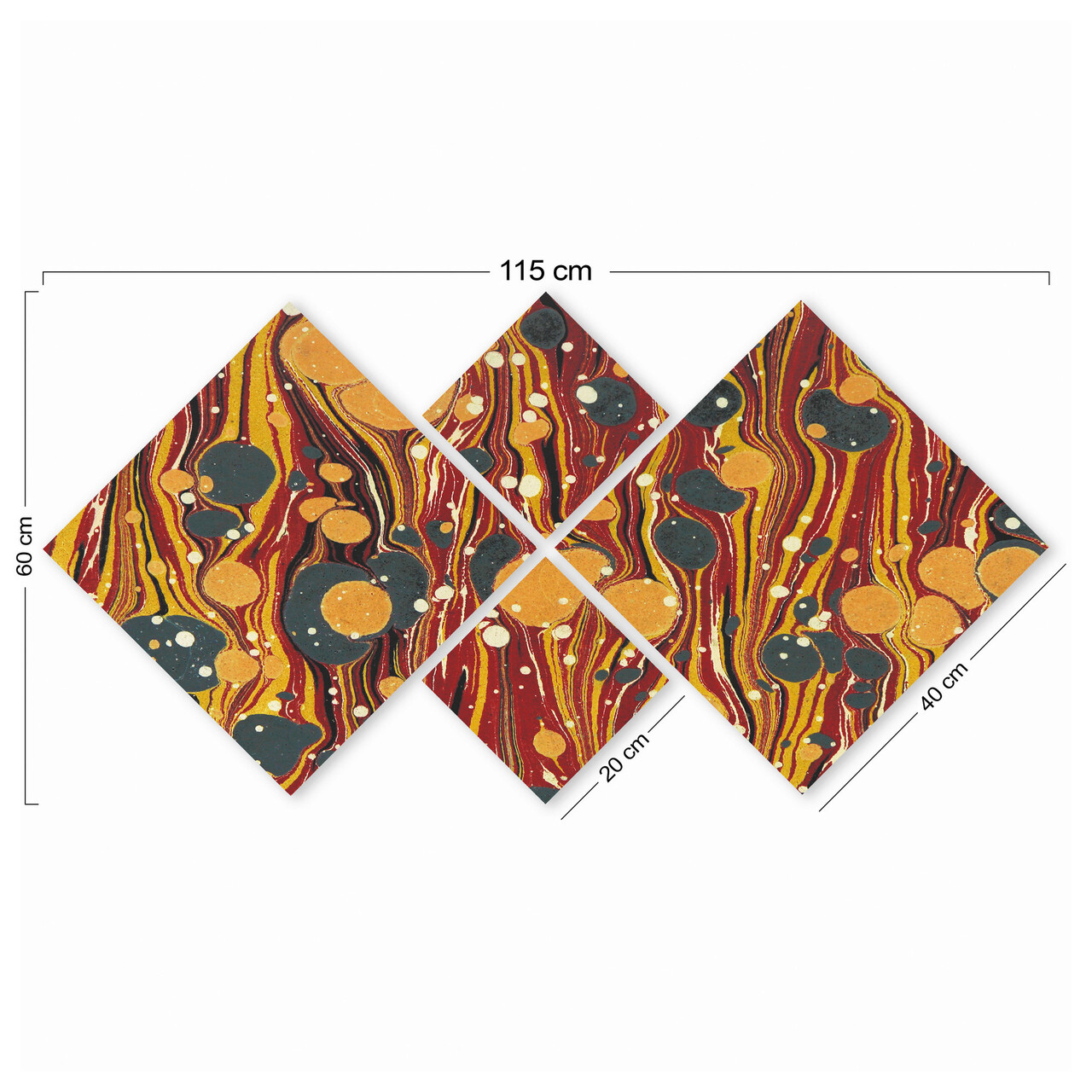 Set 4 tablouri decorative, 4MDF2369441, MDF, Imprimat UV, Multicolor