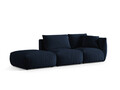 Canapea modulara 3 locuri cotiera stanga, Chris-184, Micadoni Home, 315x100x80 cm, catifea, albastru regal