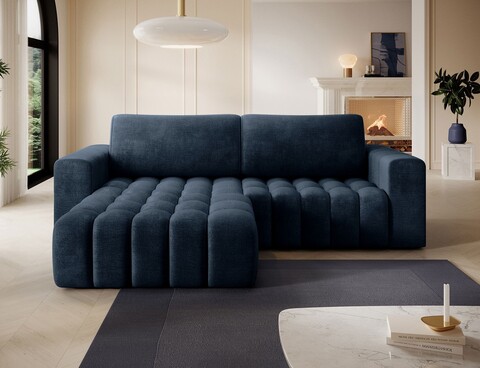 Coltar extensibil stanga 4 locuri ELTAP, Bon-14, Bonett, 250x175x92 cm, lemn/poliester, albastru inchis