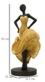 Figurina /sculptura decorativa  Fashion Dancing Woman, Mauro Ferretti, 16.5x15x36 cm, polirasina, negru/auriu