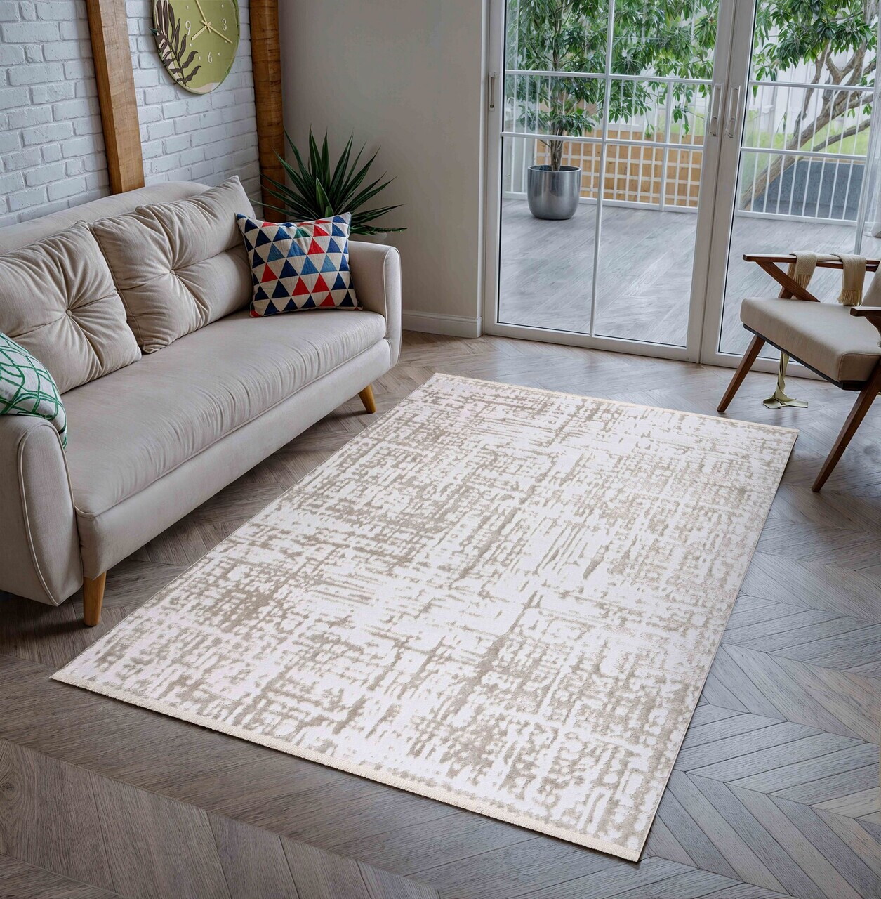 Covor, Feza, 120x170 cm, Poliester, Bej