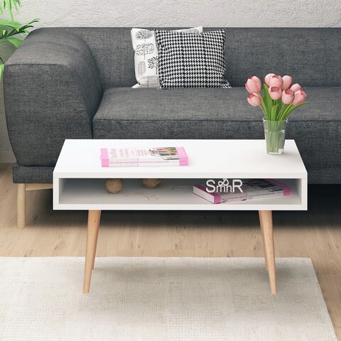 Masuta de cafea, mod design, via, 80x53.6x45 cm, alb