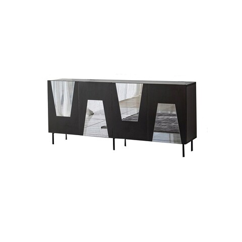 Consola, Neostill, Venice, 180x80x40 cm, PAL, Negru / Fume