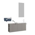 Set Dulap de Baie cu Chiuvetă și Oglindă (2 Piese), Hanah Home, Ferla 110, Nurcă mată