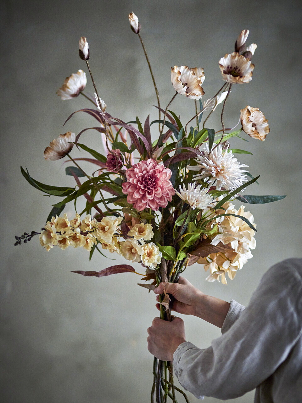 Buchet flori artificiale, Bloomingville, Hazy, 40x104 cm, poliester/polietilena, natural - imagine 2