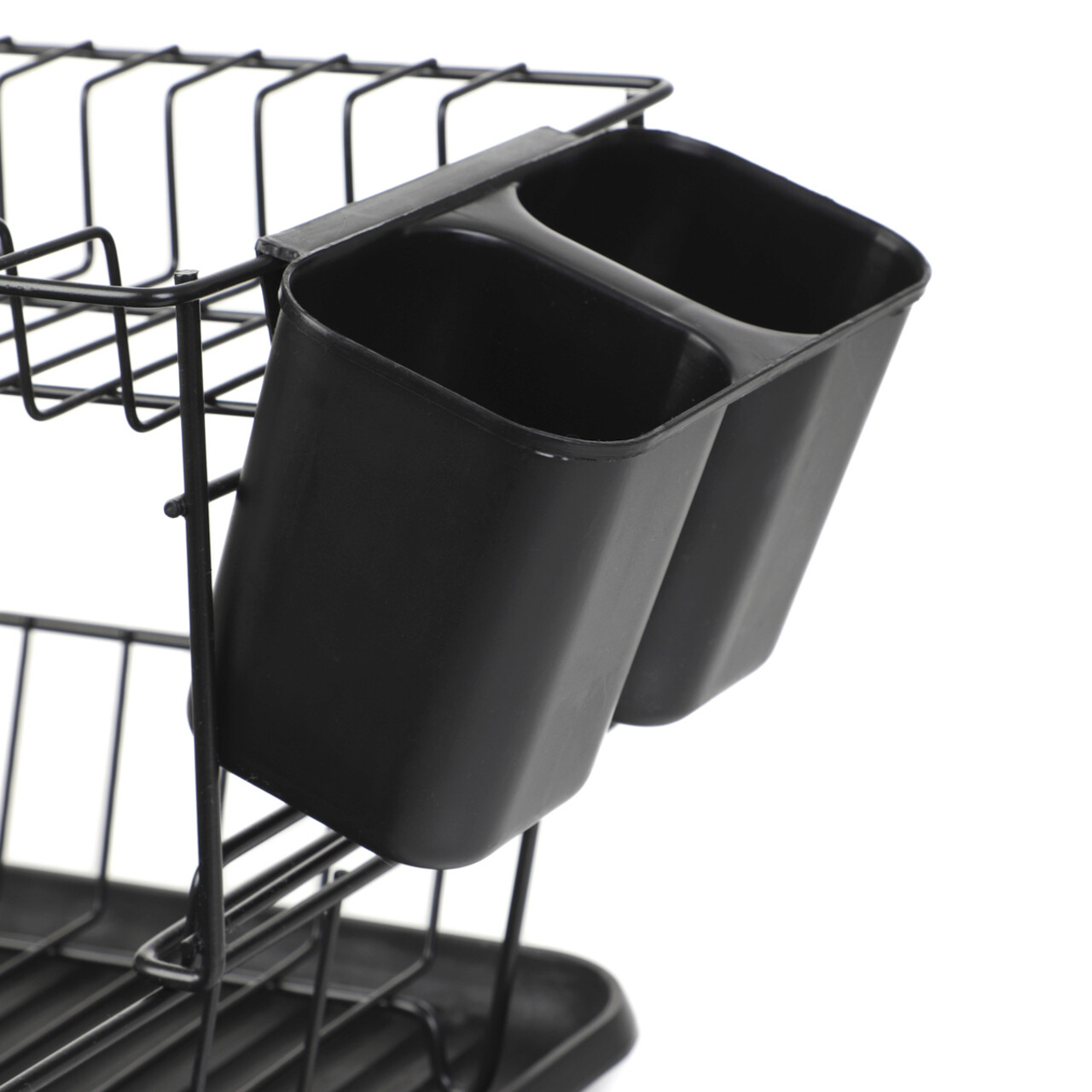 Scurgator de vase cu suport pentru tacamuri Breca, Homla, 43x31x23 cm, metal, negru - 2 | YEO