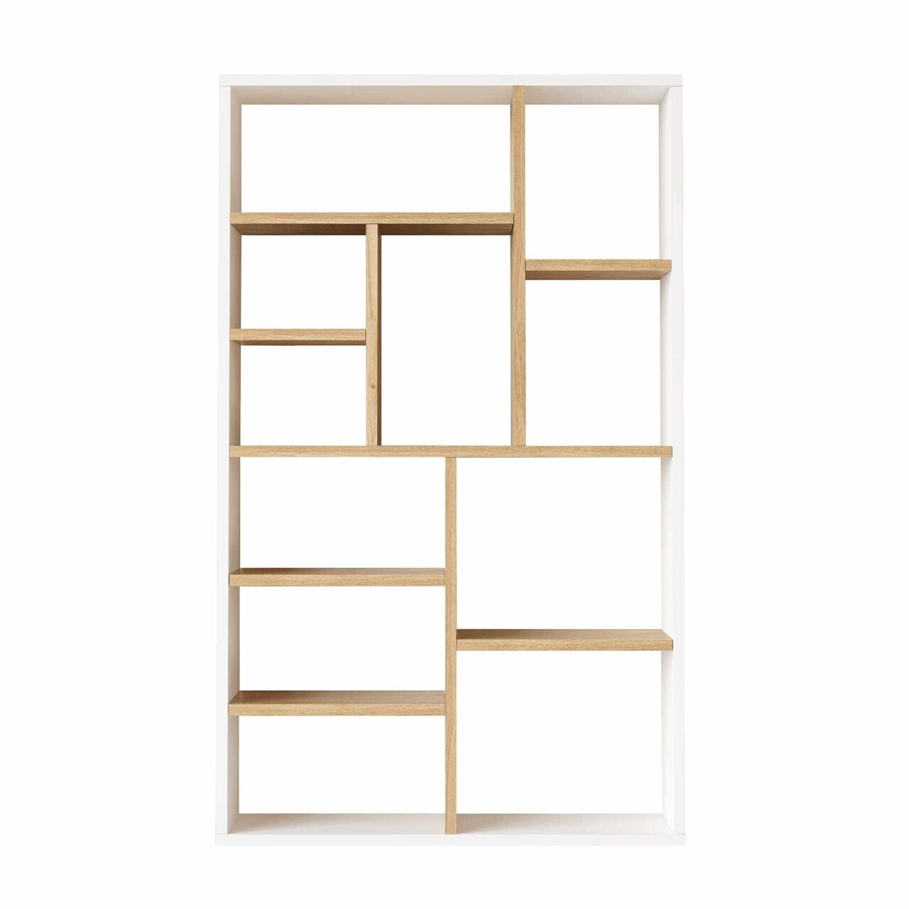 Corp biblioteca, Hanah Home, Kor1-Sw, 75x123.6x22 cm, PAL, Natural/Alb — imaginea 4