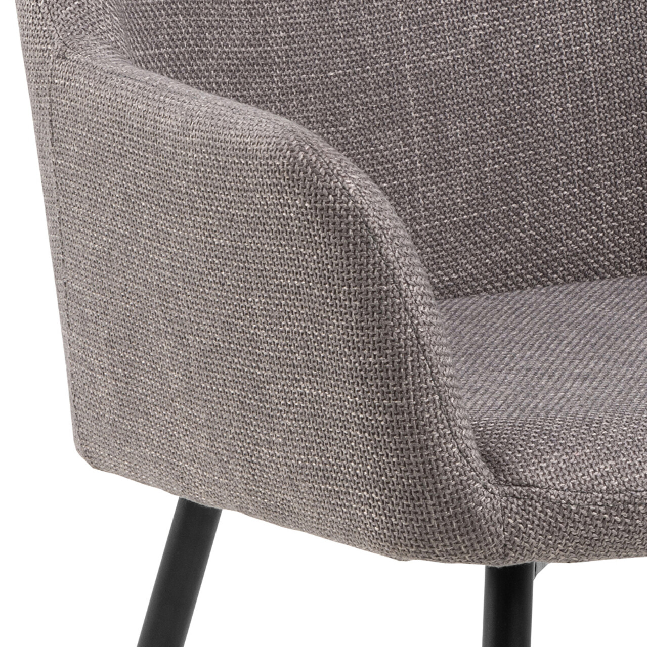 Scaun Lizzy, Actona, 59x59x85 cm, tesatura structurata/otel, gri maro deschis - view 3