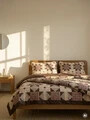 Lenjerie de pat dubla Patchwork, Homla, 160x200 cm, 3 piese, bumbac, maro/bej