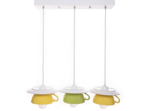 Lustra Afternoon tea, Deco Republic, E27, 3x60W, ceramica, galben/verde