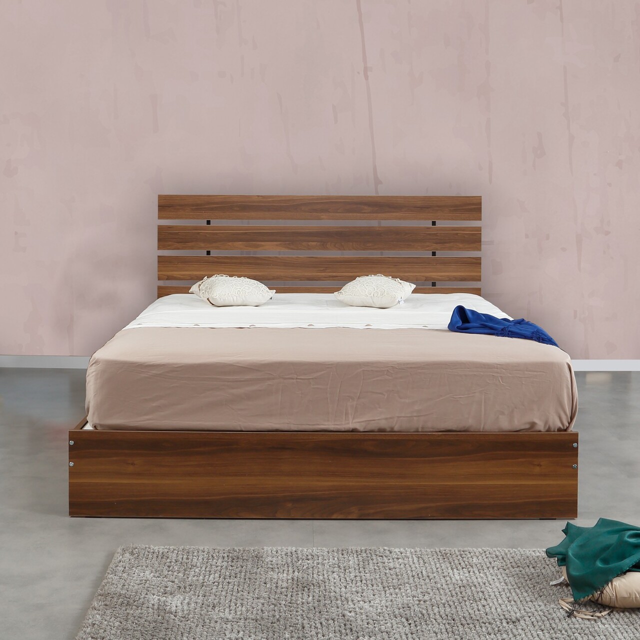 Pat dublu, Comforty, Fuga 150, 155x100x205 cm, PAL, Maro - 2 | YEO