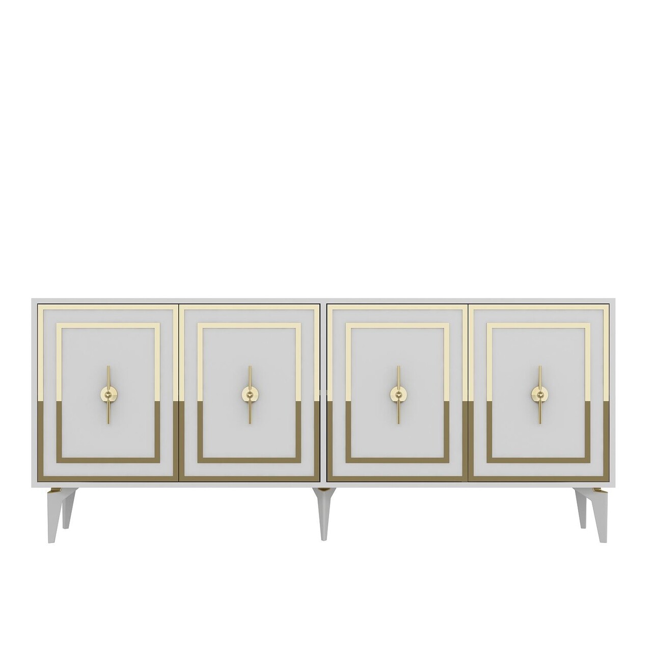 Consola, Hanah Home, Samba, 180x78.6x35 cm, PAL , Alb/Auriu - view 3