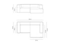 Coltar modular dreapta 3 locuri, Nuria-88, Micadoni Home, 252x147x72 cm, catifea, gri