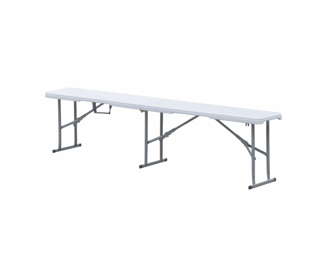 Banca pliabila pentru gradina Heinner, 182x28x43 cm, otel/plastic, alb/gri - imagine 2