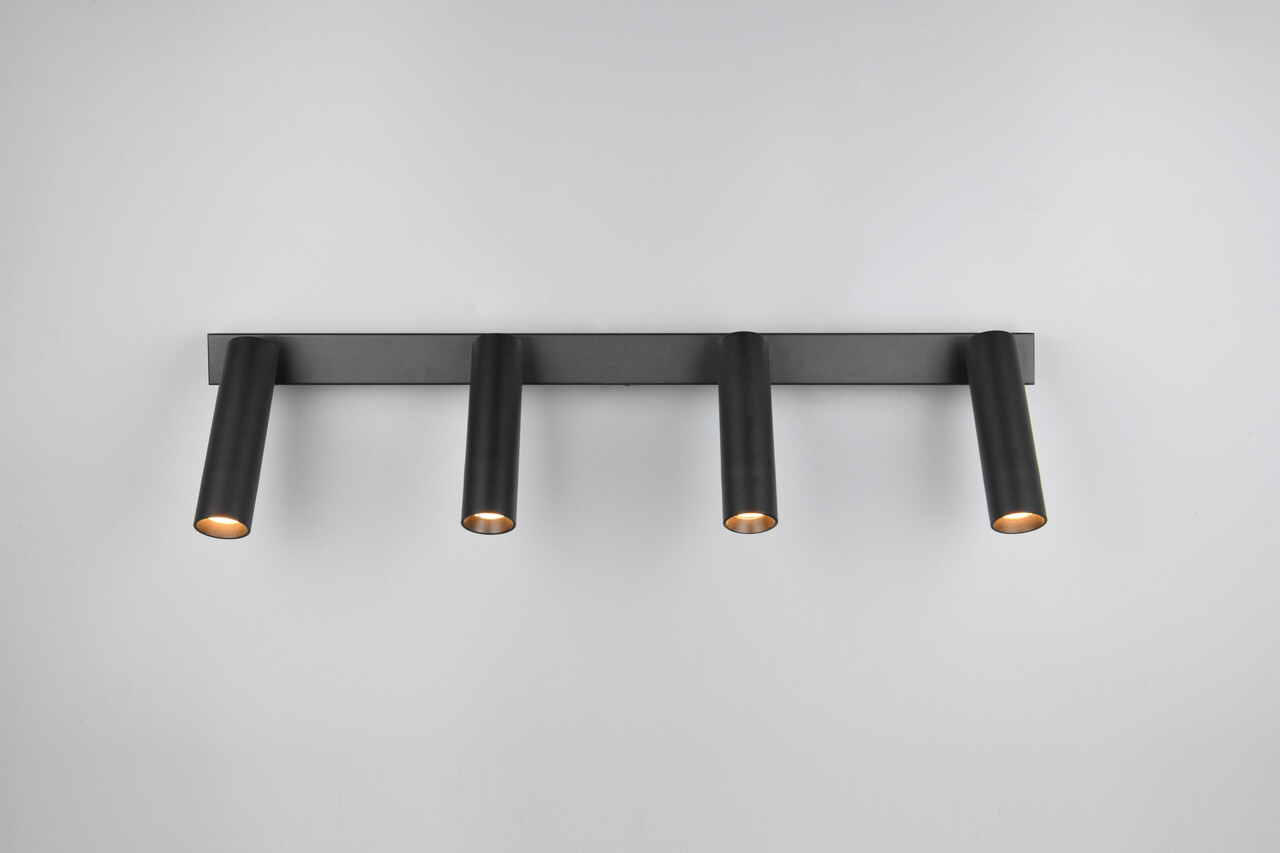 Plafoniera Ambala, TRIO, 65x13x17.5 cm, 5.5W, 4x SMD, metal, negru mat - 1 | YEO