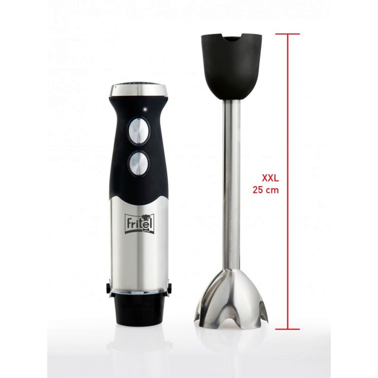 Blender Vertical De Mana FRITEL, XXL HB 2879, 800W, 1000-500ml, Otel Inoxidabil/plastic, Argintiu/negru