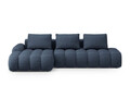 Coltar extensibil stanga 3 locuri, Linz, Cosmopolitan Design, 275x142x84 cm, cotiera dreapta, tesatura structurata, albastru inchis