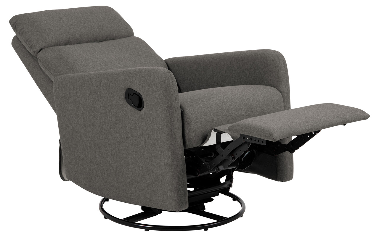 Fotoliu cu recliner Mikkeli, Actona, 67x93.5x99 cm, rotativ, poliester/otel, gri - view 11