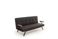 Canapea extensibila cu 3 locuri, Futon, 859FTN2906, Metal , Gri inchis