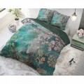 Lenjerie de pat dubla Tiran Flower Green, Dreamhouse, 3 piese, 200x220 cm, 100% bumbac, multicolora