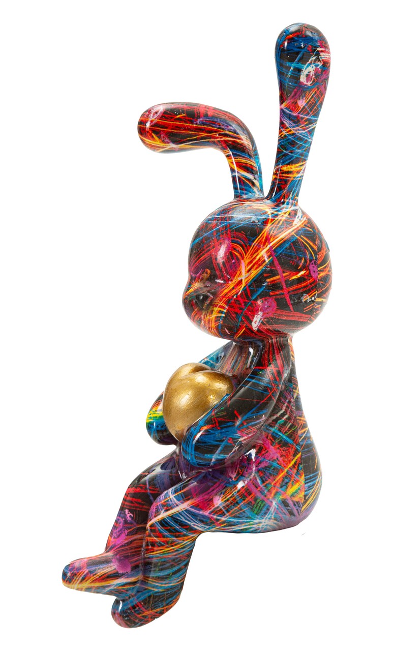 Decoratiune, Mauro Ferretti, Rabbit Psyco -A, 8x10x23 cm, polirasina, multicolor - imagine 5
