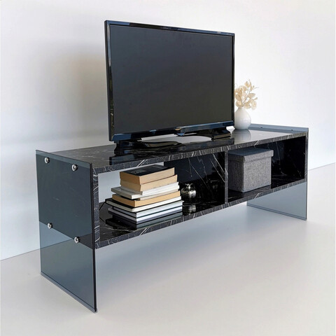 Comoda tv, neostill, tv403, 120x45x35 cm, negru / fume