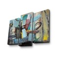 Set 3 tablouri decorative, 3PATK-89, Canvas, 20 x 39 cm, 2 piese, Multicolor
