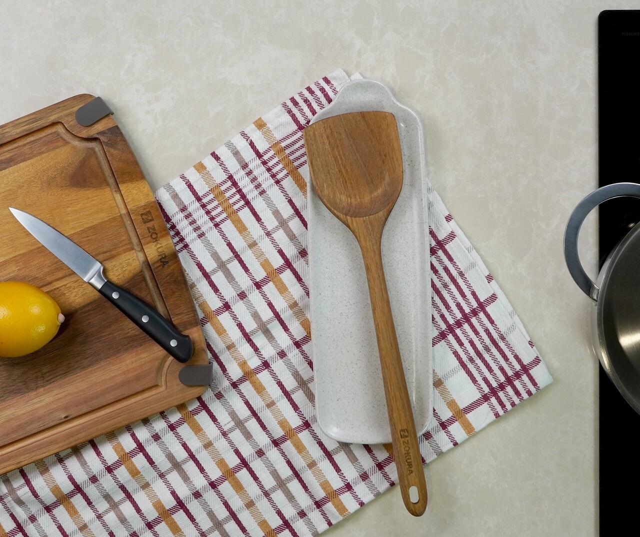 Spatula wok, lemn de acacia, 35 cm - Zokura - imagine 4