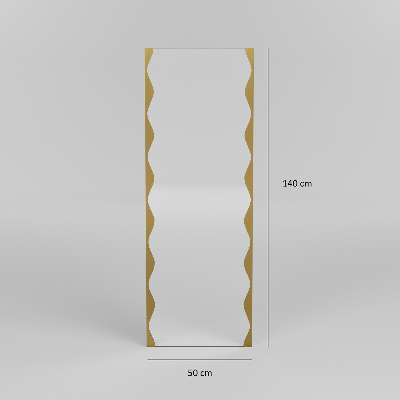Oglinda decorativa, Neostill, Melodia, 50x140 cm, Metal, Auriu