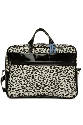 Geanta pentru laptop, Bagmori, 6506 - 83572 - Animal print, piele ecologica, alb/negru