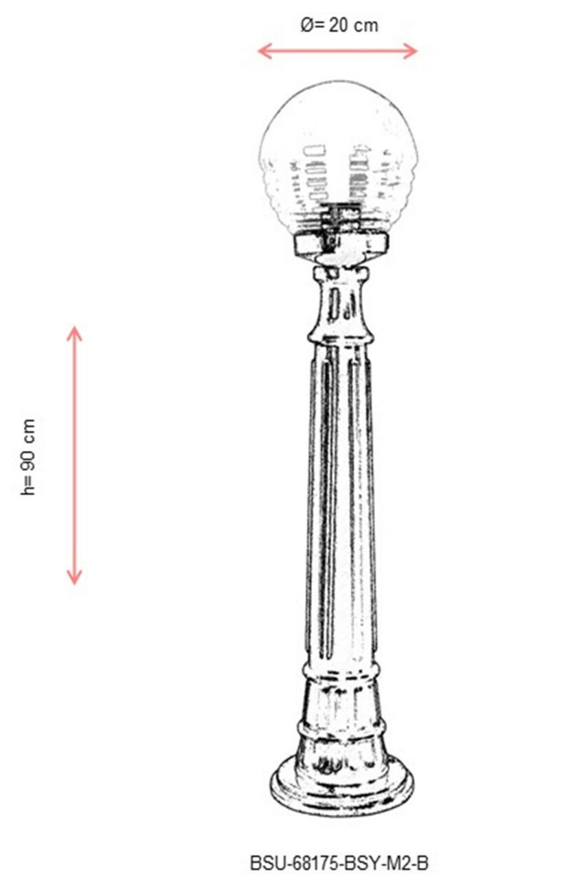 Lampadar de exterior, Avonni, 685AVN1176, Plastic ABS, Negru