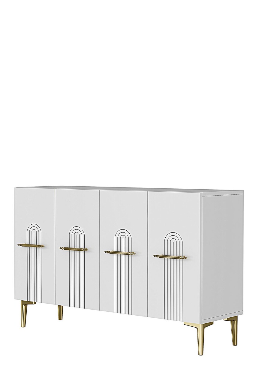 Consola, Hanah Home, Ida 120, 120x79x32 cm, Alb/Auriu - view 4