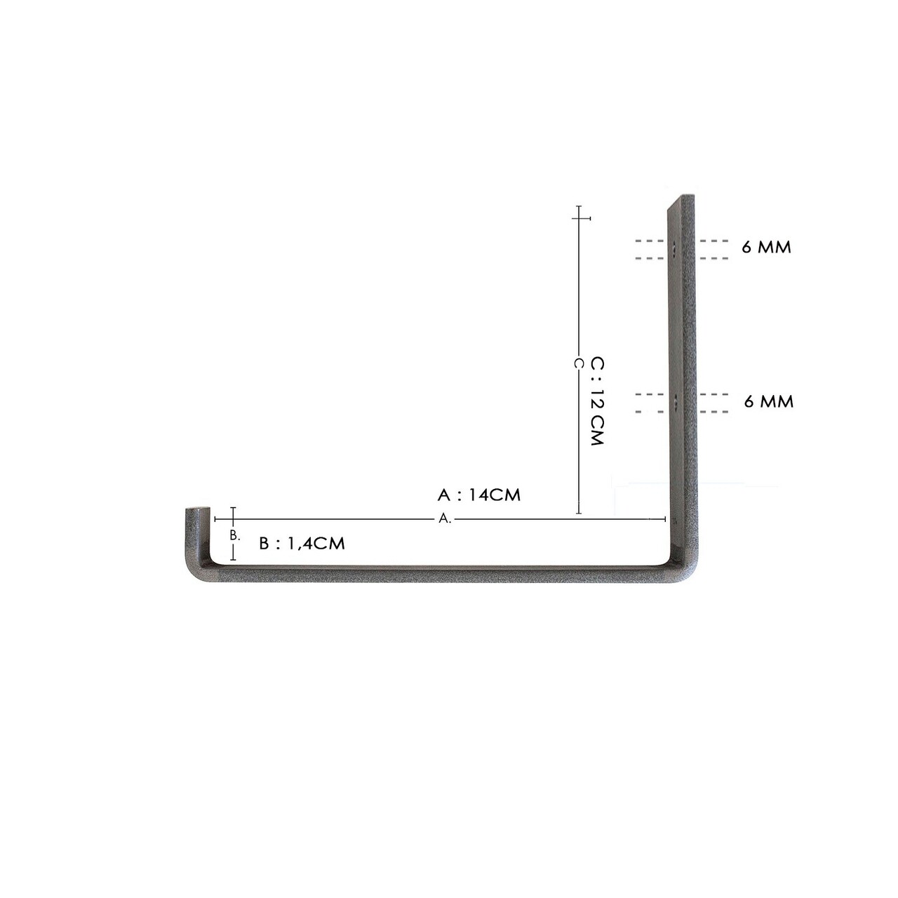 Raft de perete, Hanah Home, Lam015, 14x12x1.4 cm, Negru - view 3