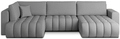 Coltar extensibil dreapta 6 locuri ELTAP, RT-04FL, Bonito, 350x175x92 cm, lemn/poliester, gri deschis