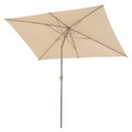 Umbrela dreptunghiulara cu manivela, Calpe, L.200 l.300 H.259 cm, aluminiu, sampanie/bej