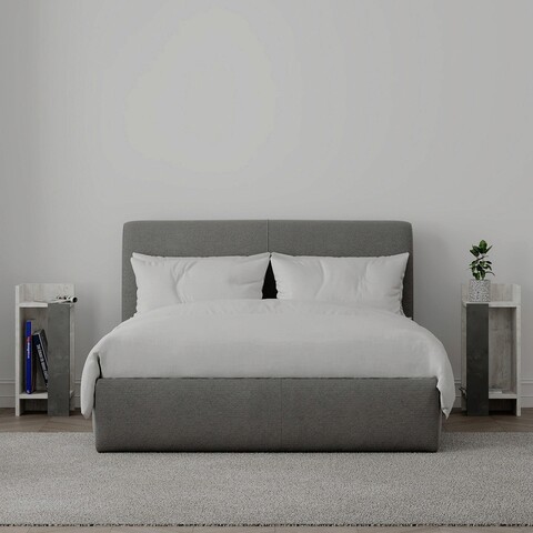 Noptiera, Homitis, Elos, 25x60x25 cm, Gri/Alb 25x60x25 imagine 2022